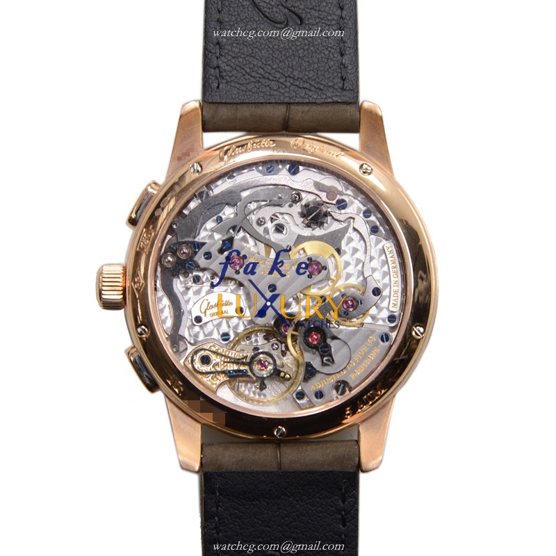 Glashutte PANO 1-61-03-25-15-05 Replica Watch Manual Wind 18kt Rose Gold Case Silver Dial Dark - Image 3