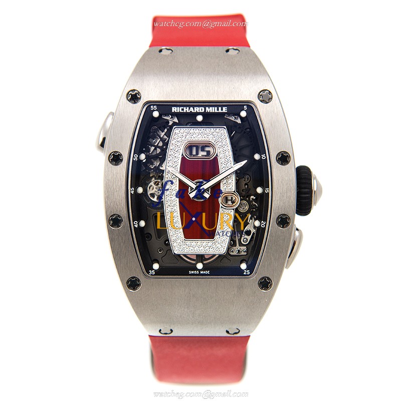 Richard Mille RM37-TITANIUM-RED DIAL Replica Watch, Automatic, Red Dial, Titanium Case, Rubber Strap - Image 2
