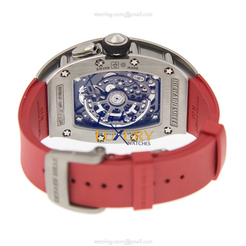 Richard Mille RM37-TITANIUM-RED DIAL Replica Watch, Automatic, Red Dial, Titanium Case, Rubber Strap - Image 4