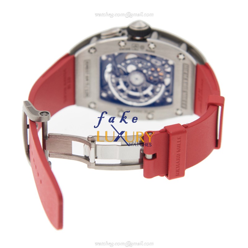 Richard Mille RM37-TITANIUM-RED DIAL Replica Watch, Automatic, Red Dial, Titanium Case, Rubber Strap - Image 5