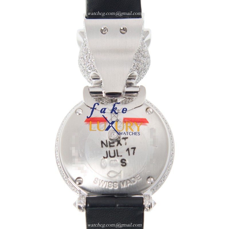 - HPI00767 - Cartier BESTIAIRE Quartz 18kt White Gold & Diamond Replica Watch - Automatic - Image 4