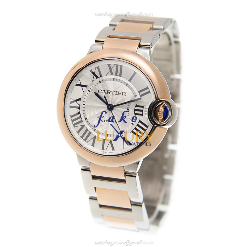 Cartier W2BB0003 Ballon Bleu Replica Watch, Automatic, 36mm 18kt Rose Gold Case, Silver Dial - Image 3