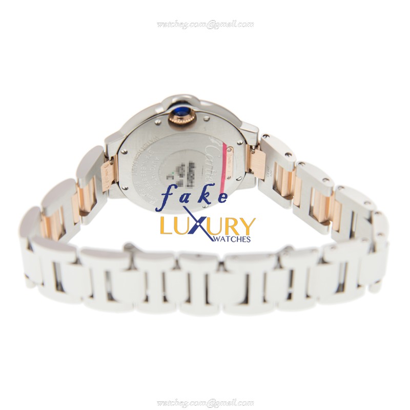 Cartier W2BB0023 BALLON BLEU Automatic 18kt Rose Gold & Steel Replica Watch | 33mm Silver Dial - Image 4