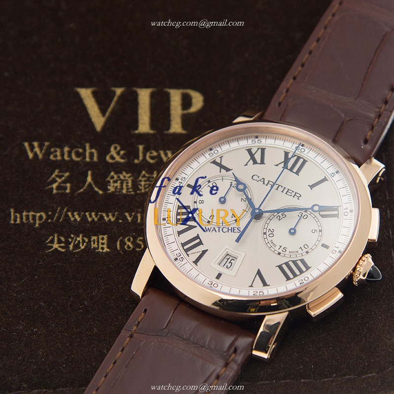 Cartier W1556238 ROTONDE DE CARTIER Auto 18kt Rose Gold Ceramic Bezel Replica Watch - Image 5