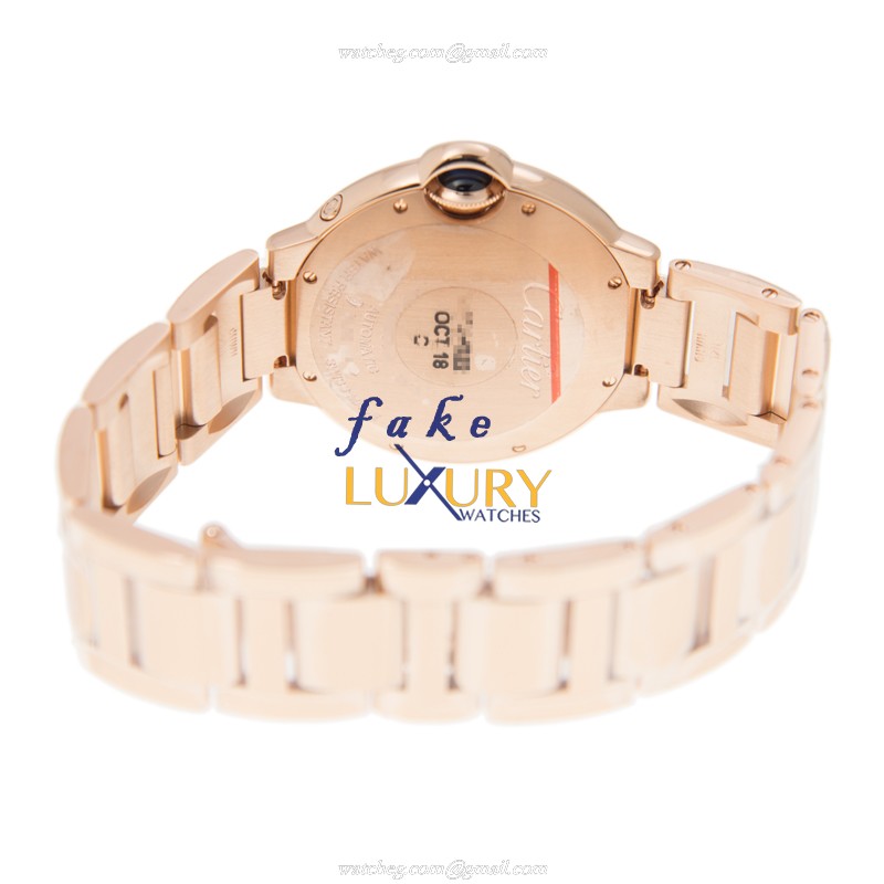 Cartier WJBB0025 Ballon Bleu Replica Watch, 37mm Automatic, Silver Dial, 18kt Rose Gold & Diamonds - Image 4