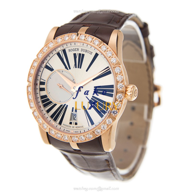 Roger Dubuis RDDBEX0483 Excalibur Replica Watch, 42mm Automatic, Silver Dial, Rose Gold & Diamonds - Image 3
