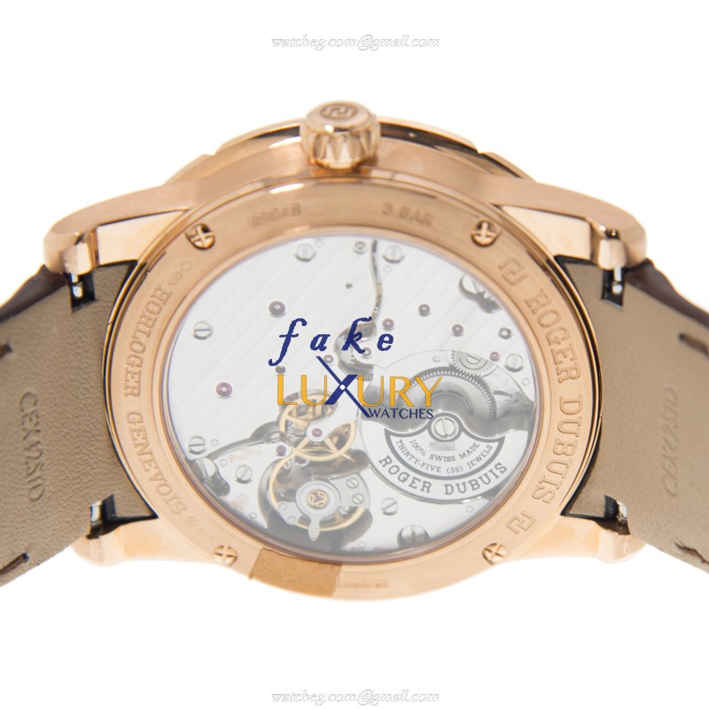 Roger Dubuis RDDBEX0483 Excalibur Replica Watch, 42mm Automatic, Silver Dial, Rose Gold & Diamonds - Image 4