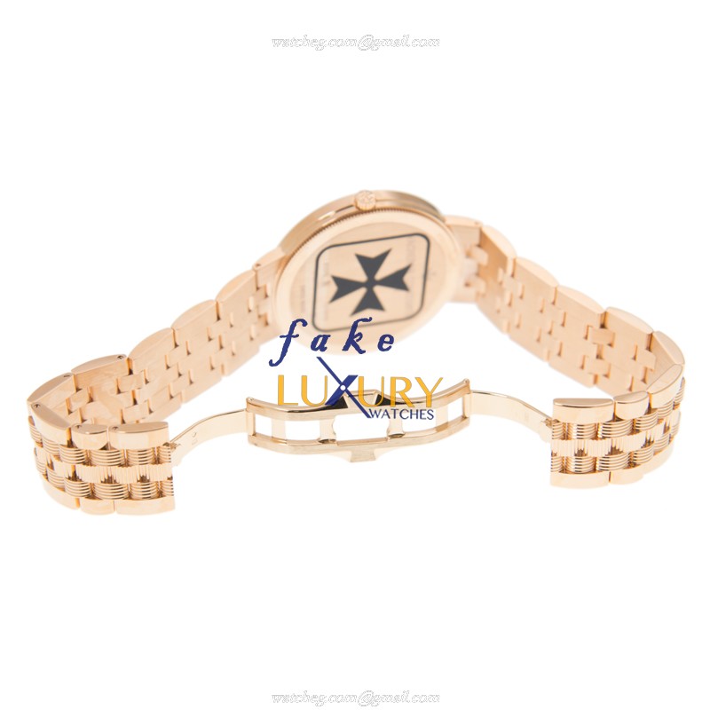 Vacheron Constantin 81576/V01R-9695 Traditionnelle Replica Watch, White Dial, Rose Gold & Diamond - Image 5