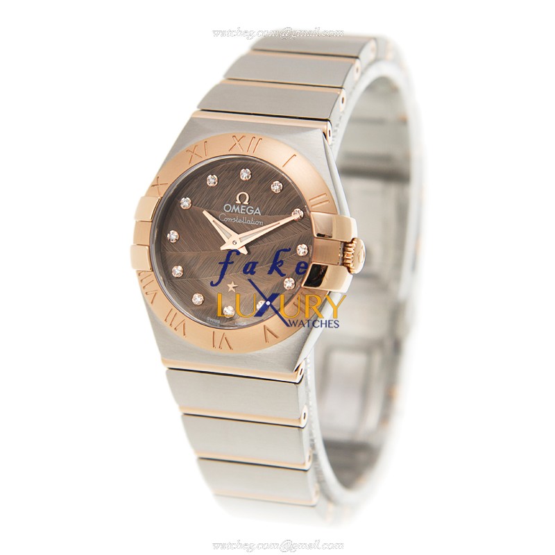 Omega Constellation Replica Watch 123.20.27.60.63.003, Quartz Movement, 18kt Rose Gold & Steel - Image 3