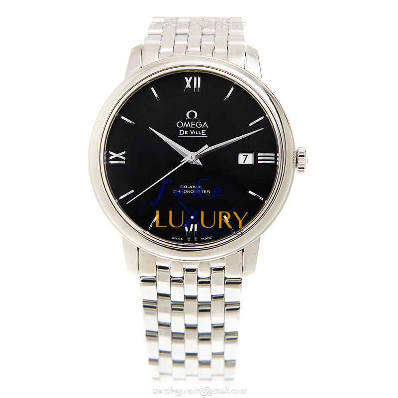 Omega 424.10.40.20.01.001 DE VILLE | Automatic | Steel | Black Dial | Silver Strap Replica Watch - Image 2