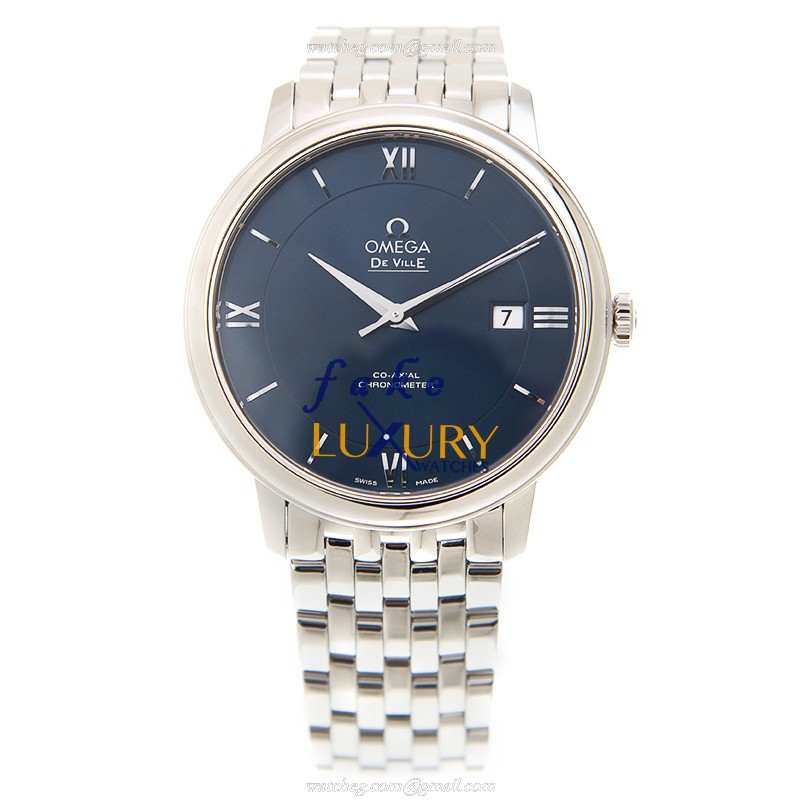 Omega 424.10.40.20.03.001 DE VILLE Automatic Stainless Steel Replica Watch - Blue Dial, Silver Strap - Image 2