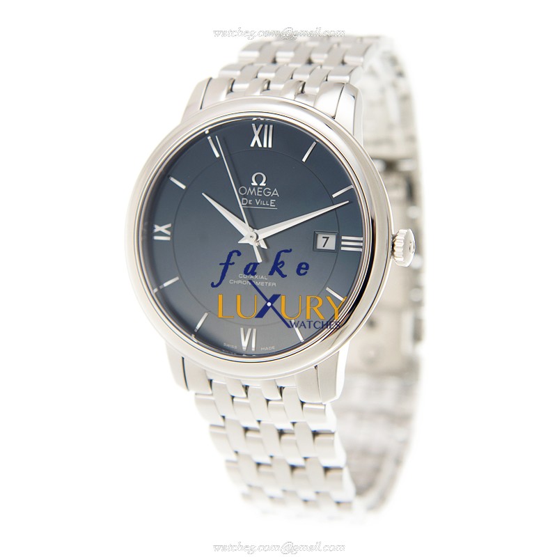Omega 424.10.40.20.03.001 DE VILLE Automatic Stainless Steel Replica Watch - Blue Dial, Silver Strap - Image 3
