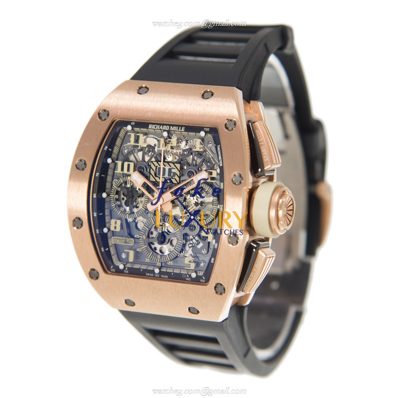 Richard Mille RM011AORG Replica Watch, Gray Dial, Rose Gold Case, Rubber Strap - Image 3