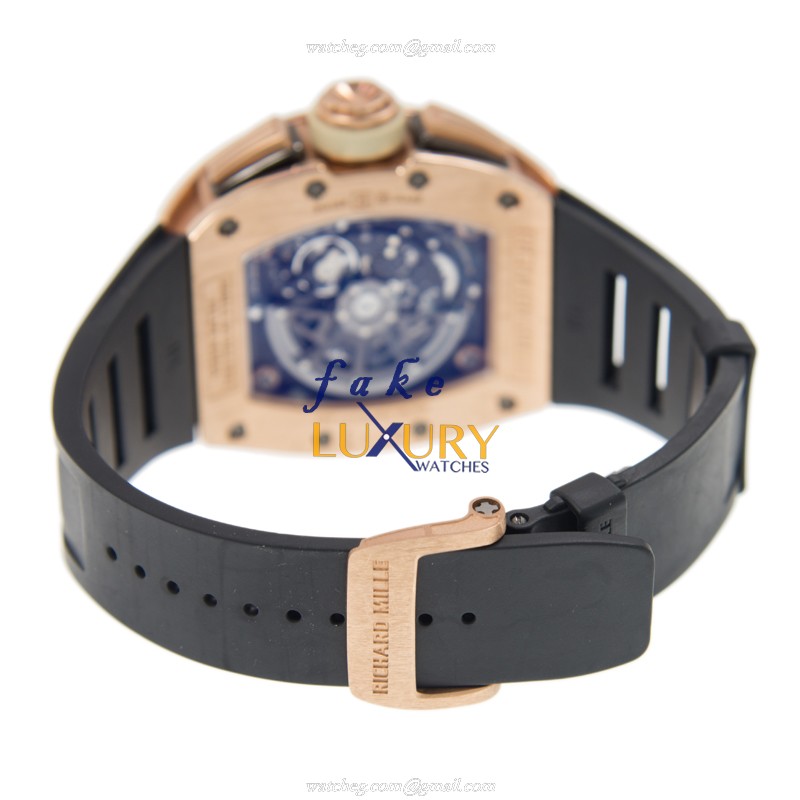Richard Mille RM011AORG Replica Watch, Gray Dial, Rose Gold Case, Rubber Strap - Image 5