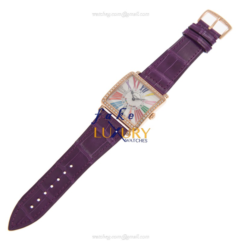 Franck Muller 6002 M B COL DRM R D 1R 5N Quartz 18kt Rose Gold & Diamond Replica Watch - Silver - Image 2