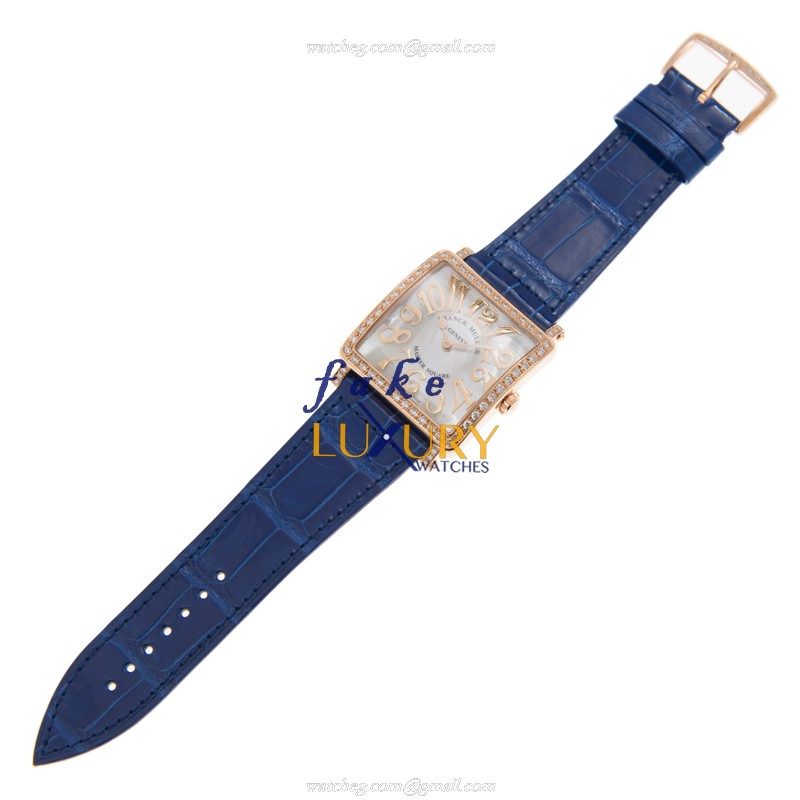 Franck Muller 6002 M B QZ REL MOP V D 1R 5N Replica Watch, Quartz, White MOP Dial, 18kt Rose Gold & - Image 2