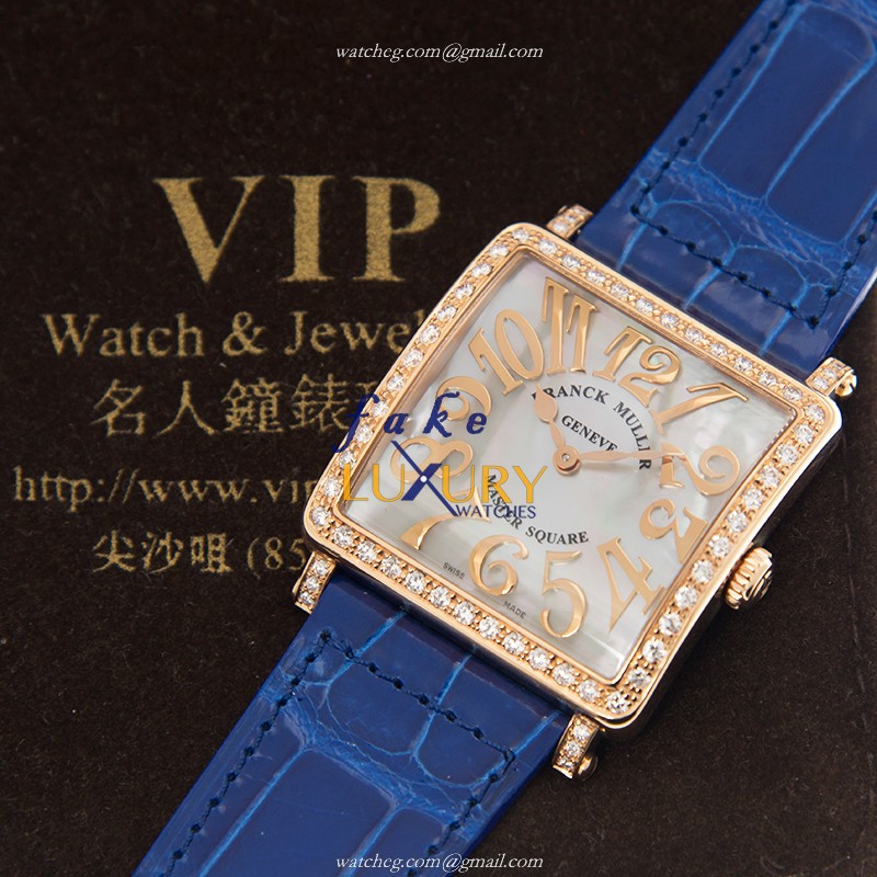 Franck Muller 6002 M B QZ REL MOP V D 1R 5N Replica Watch, Quartz, White MOP Dial, 18kt Rose Gold & - Image 4
