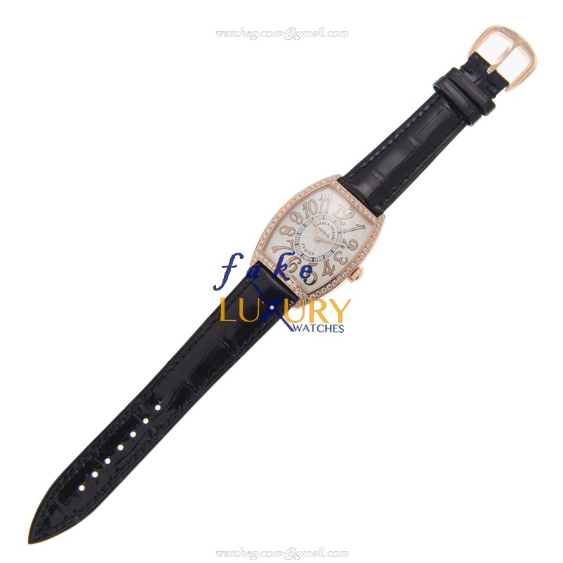 Franck Muller 7502 QZ REL D 1R 5N CINTREE CURVEX Quartz 18kt Rose Gold & Diamond Replica Watch - Image 2