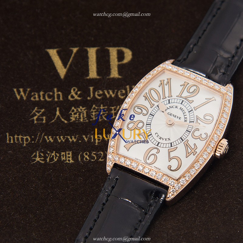 Franck Muller 7502 QZ REL D 1R 5N CINTREE CURVEX Quartz 18kt Rose Gold & Diamond Replica Watch - Image 5