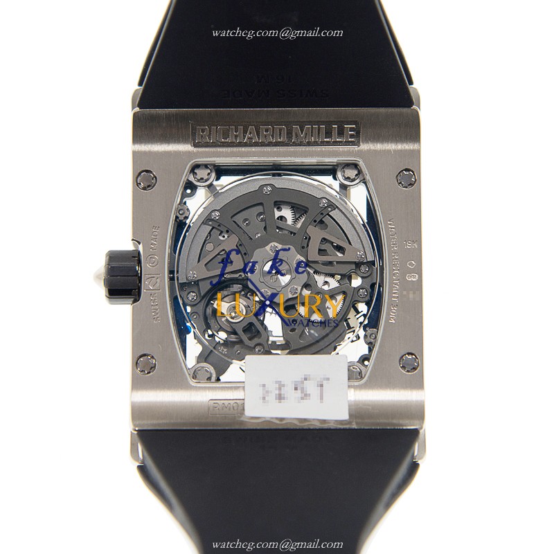 Richard Mille RM016-AJ WG - Replica Watch - Automatic - 18kt White Gold & Diamond - Black Dial - Image 3