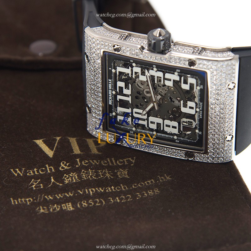 Richard Mille RM016-AJ WG - Replica Watch - Automatic - 18kt White Gold & Diamond - Black Dial - Image 5