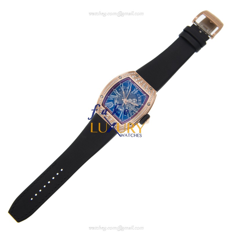 Richard Mille RM023-RG-MED-BK STRAP Automatic Replica Watch 18kt Rose Gold Diamonds Silver Dial - Image 2