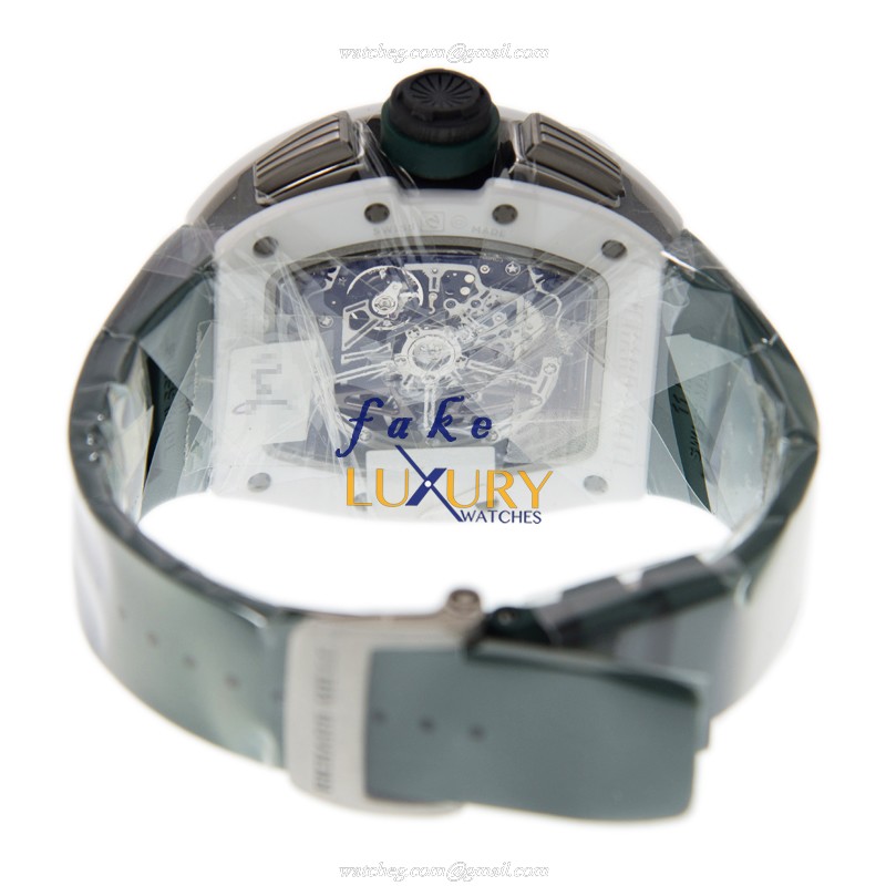Richard Mille RM11-02 LEMANS Automatic Ceramic Gray Dial Green Rubber Strap Replica Watch - Image 4