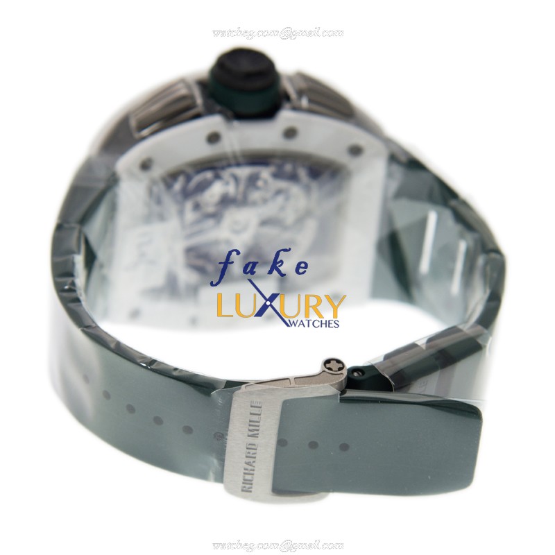 Richard Mille RM11-02 LEMANS Automatic Ceramic Gray Dial Green Rubber Strap Replica Watch - Image 5