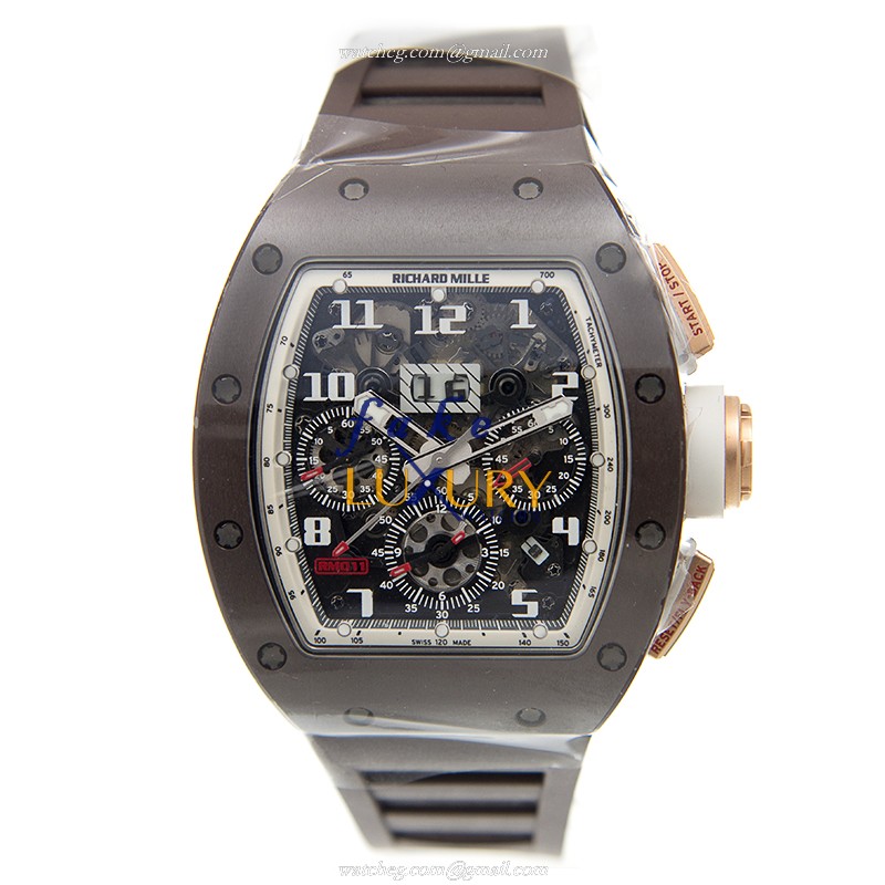 Richard Mille RM011-AN-RG-TZP-Z FELIPE MASSA Gray Dial Automatic Ceramic Replica Watch - Image 2