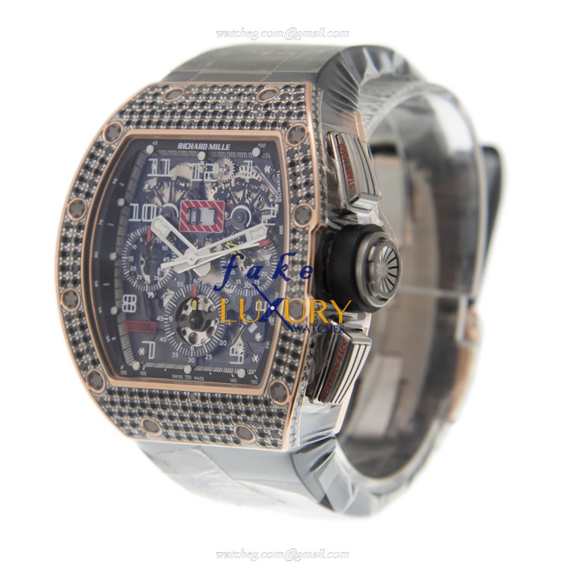 Richard Mille RM011-RG-FELIPE MASSA - Replica Watch - Automatic - 18kt Rose Gold - Gray Dial - Image 3