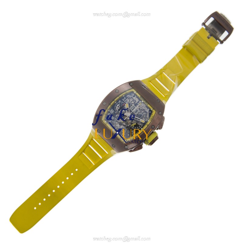Richard Mille RM011-ALTI Replica Watch, Automatic, Gray Dial, Titanium Case, Yellow Rubber Strap - Image 2