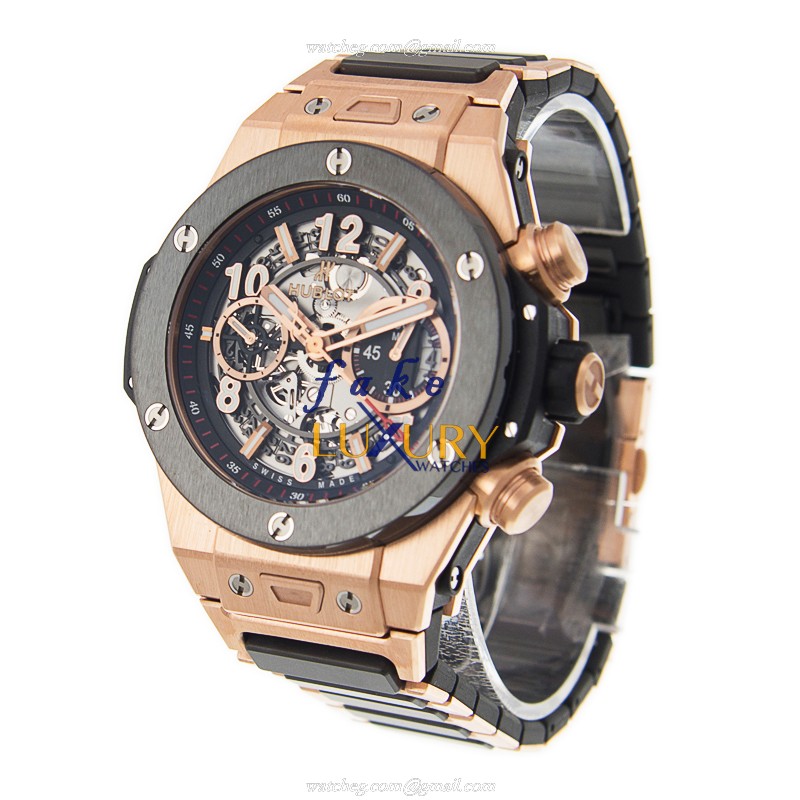 Hublot 411.OM.1180.OM | Automatic | Titanium Case | Dark Grey Dial | Gold 18kt Rose Gold Strap - Image 3
