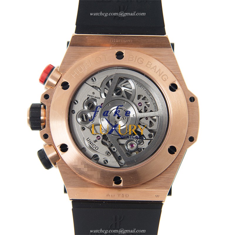 Hublot 413.OM.1128.RX Big Bang Automatic 18kt Rose Gold Replica Watch, Black Dial, Rubber Strap - Image 3