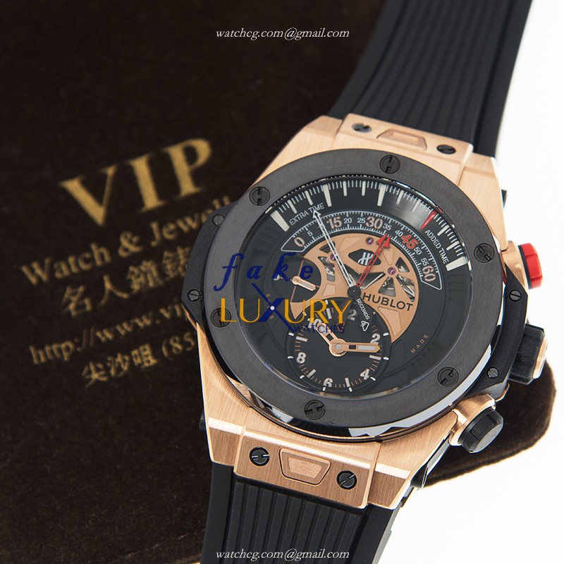 Hublot 413.OM.1128.RX Big Bang Automatic 18kt Rose Gold Replica Watch, Black Dial, Rubber Strap - Image 5