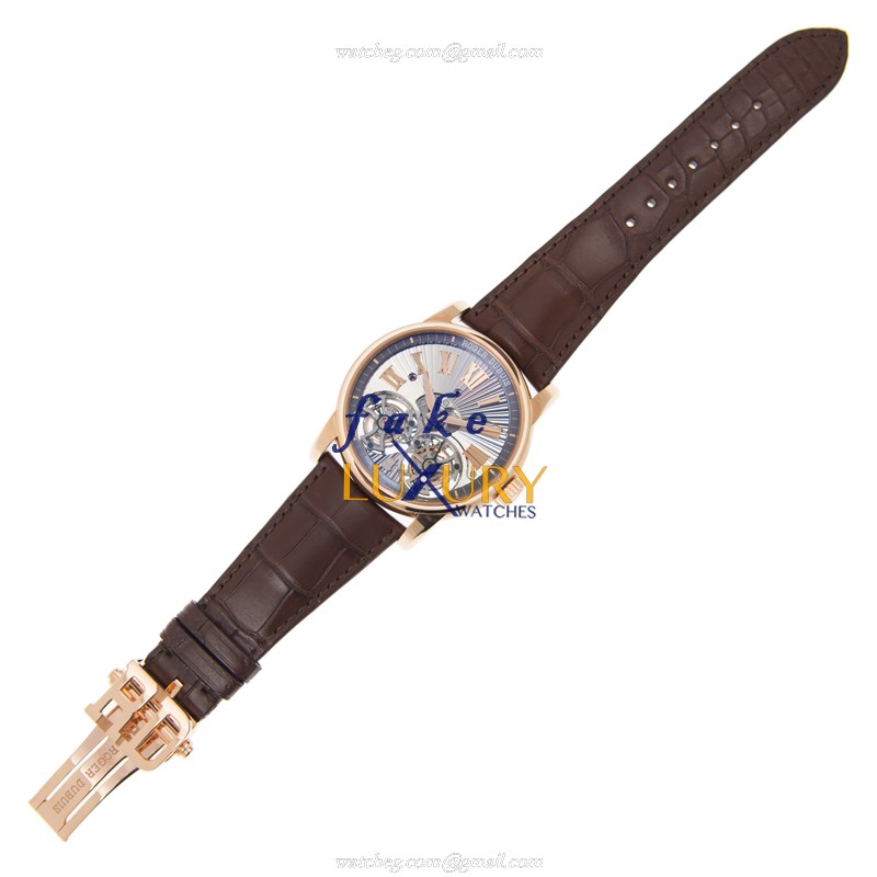Roger Dubuis DBHO0563 Hommage Replica Watch, Manual Wind, Rose Gold Case, Transparent Skull Dial - Image 2