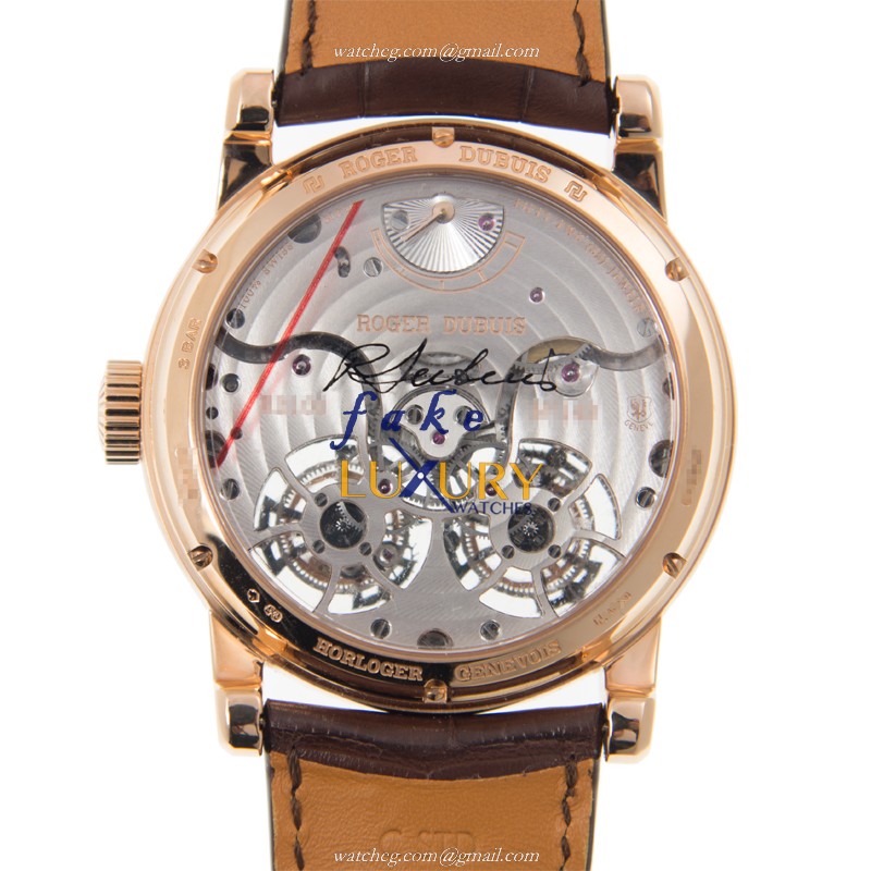 Roger Dubuis DBHO0563 Hommage Replica Watch, Manual Wind, Rose Gold Case, Transparent Skull Dial - Image 3