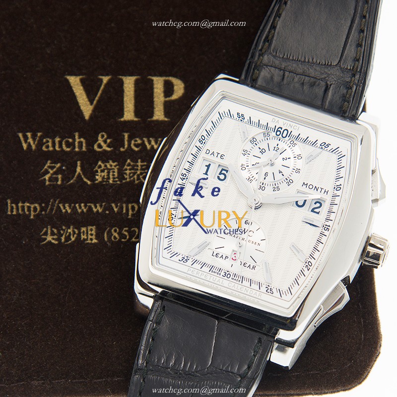 IWC Da Vinci IW376101 Automatic 18kt White Gold Silver Dial Black Alligator Strap Replica Watch - Image 5