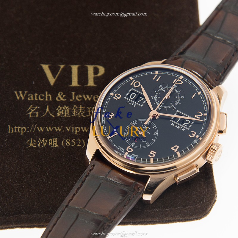 IW397202 - IWC Portuguese Replica Watch Automatic 18kt Rose Gold Black Dial - Image 5