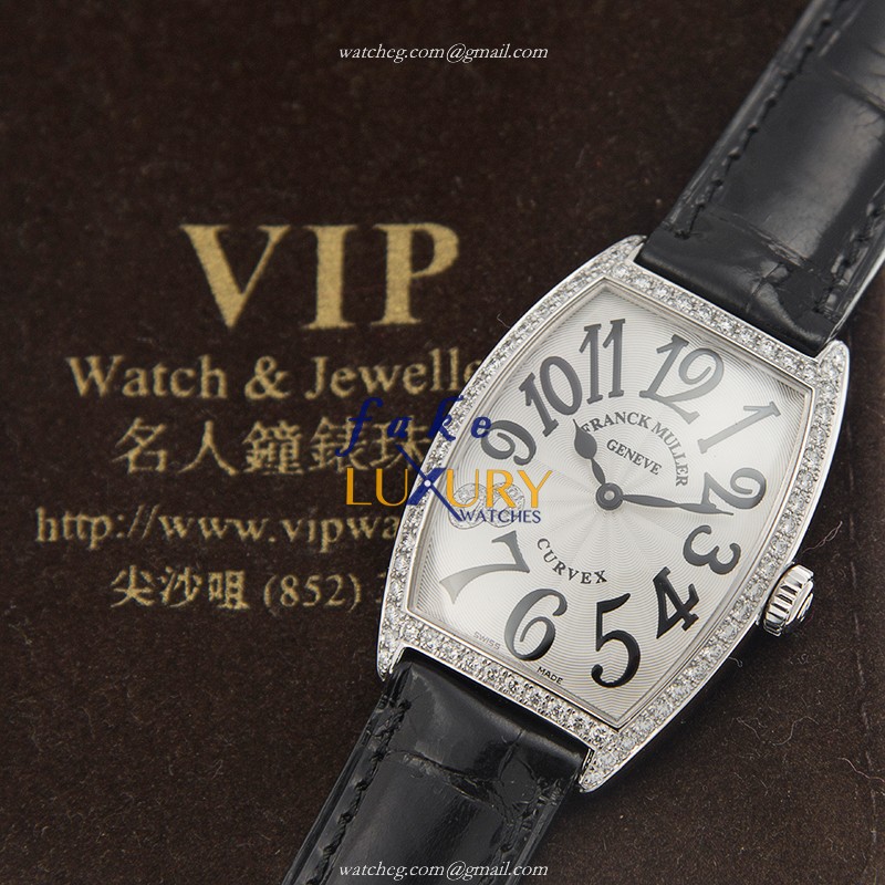 Franck Muller 2852 QZ D 1R CD8 AC Cintree Curvex Replica Watch Quartz Silver Dial Alligator Strap - Image 5