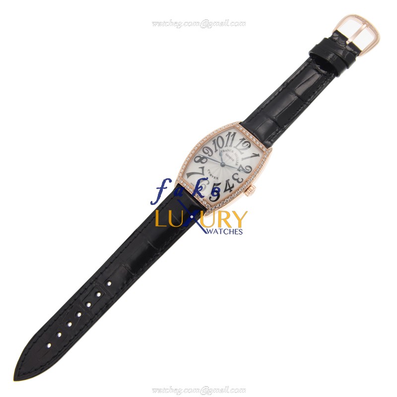 Franck Muller 5851 M SC D 1R 5N Cintree Curvex Replica Watch Automatic Rose Gold Diamonds Silver - Image 2