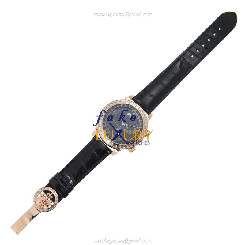 Patek Philippe 6104R-001 Grand Complications Replica Watch, Rose Gold Case with Diamonds, Black Dial - Image 2