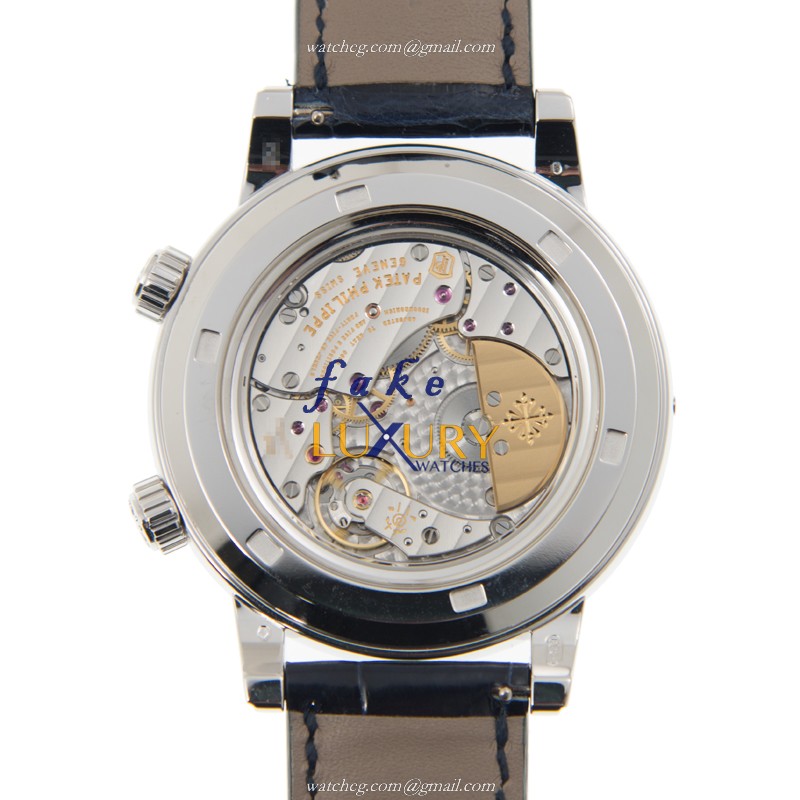 Patek Philippe 6104G-001 Grand Complications Replica Watch, Blue Dial, White Gold & Diamond Case - Image 3