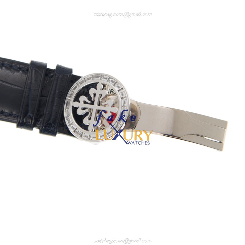 Patek Philippe 6104G-001 Grand Complications Replica Watch, Blue Dial, White Gold & Diamond Case - Image 4