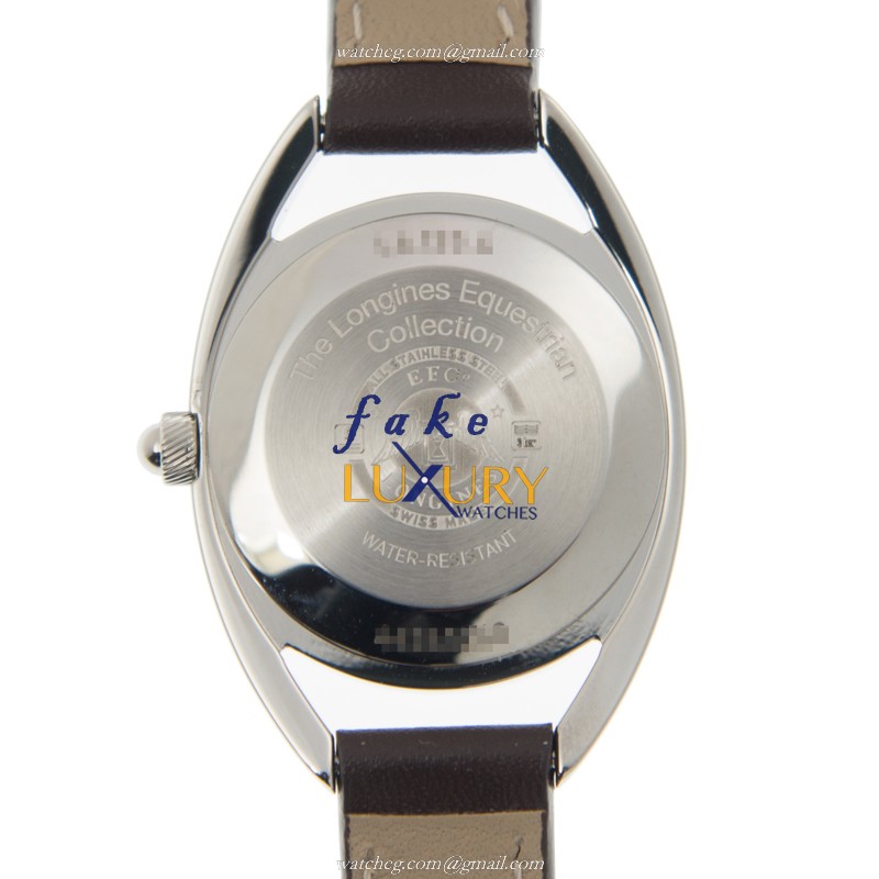 Longines L6.135.4.73.2 Equestrian Quartz Stainless Steel White Dial Cowhide Strap Replica Watch - Image 3