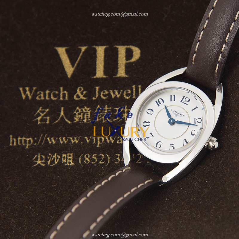Longines L6.135.4.73.2 Equestrian Quartz Stainless Steel White Dial Cowhide Strap Replica Watch - Image 5