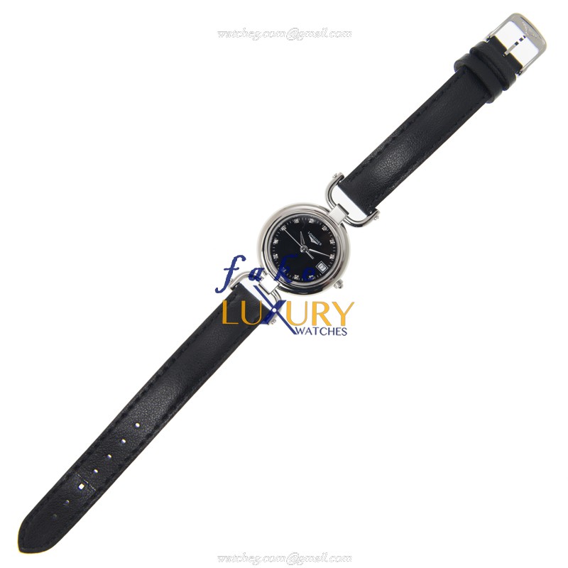 Longines L6.130.4.57.0 Replica Watch, Quartz Movement, Black Dial, 26.5mm Steel Case - Image 2