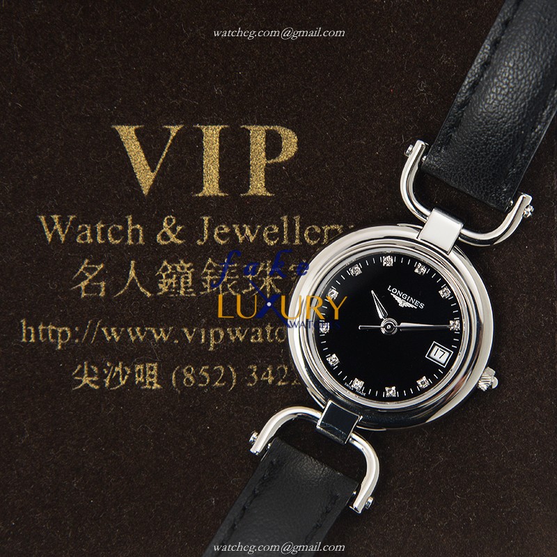 Longines L6.130.4.57.0 Replica Watch, Quartz Movement, Black Dial, 26.5mm Steel Case - Image 5