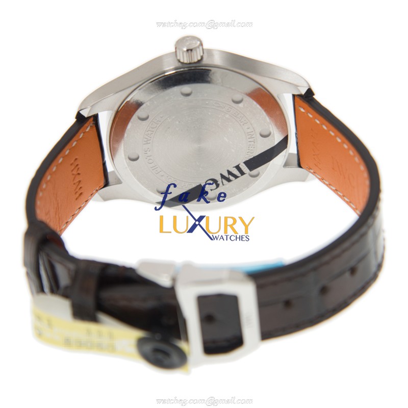 IWC IW324001 PILOTS Automatic Stainless Steel Gray Dial Brown Alligator Replica Watch - Image 4