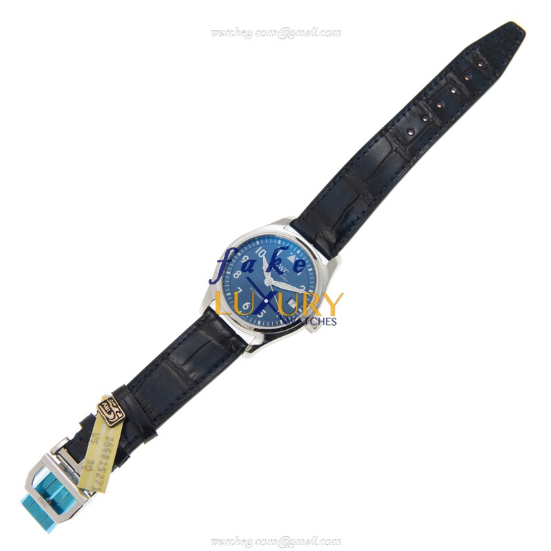 IWC IW324008 PILOTS Automatic - Replica Watch - Blue Dial - Blue Alligator Strap - Steel Case - Image 2