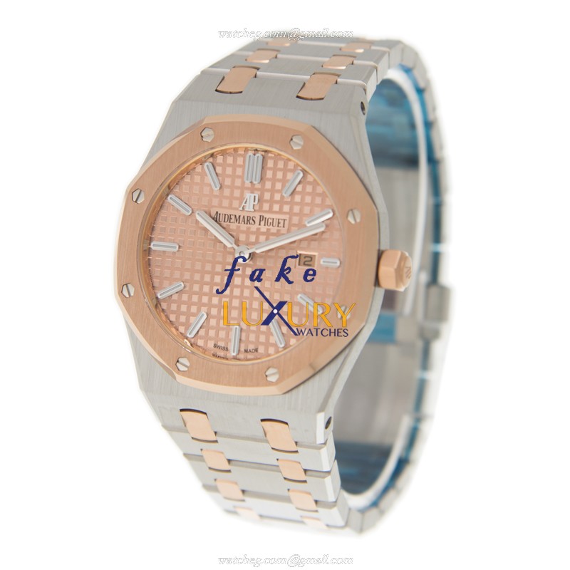 Audemars Piguet Royal Oak 67650SR.OO.1261SR.01 Replica Watch, Quartz, Gold Dial, 18kt Rose Gold & - Image 3